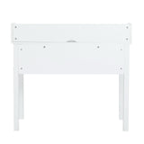 Table de coiffeuse/Bureau d'ordinateur en bois blanc avec rangement, 3 tiroirs et étagère - DEVAKI