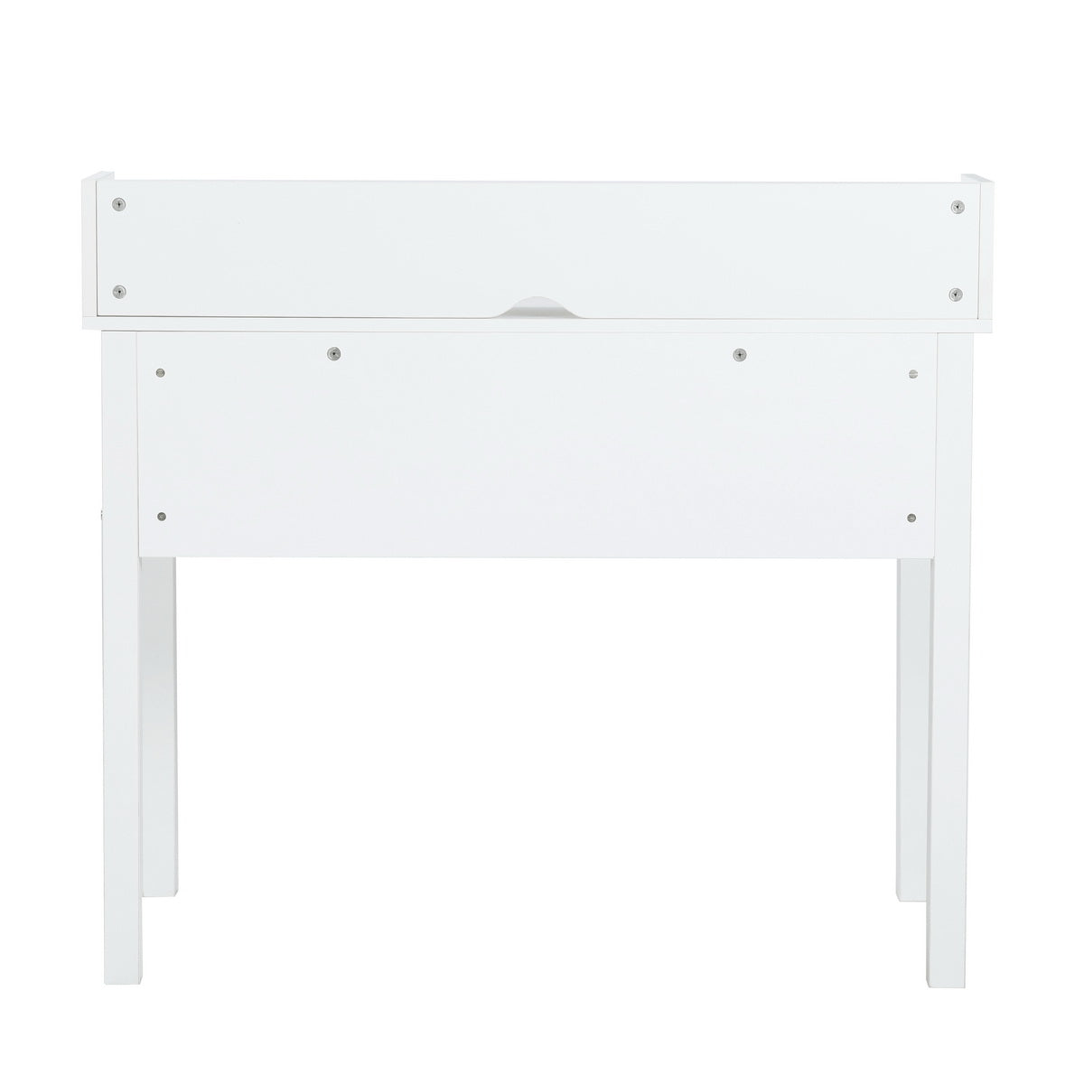 Table de coiffeuse/Bureau d'ordinateur en bois blanc avec rangement, 3 tiroirs et étagère - DEVAKI
