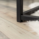 Zeitgenössischer Stil quadratischer Couchtisch, Marmoreffekt Holzschale, Black Metal Struktur - facto