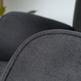Scandinavian armchair with armrests in dark gray fabric - Kas