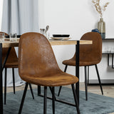 Lot de 4 chaises de salle à manger industrielles en suédine - CHARLTON