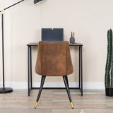 Lot de 6 chaises de salle à manger industrielles en suédine - SMEG