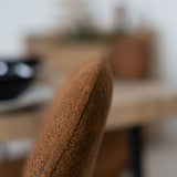 Lot de 4 chaises de salle à manger industrielles en suédine - CHARLTON