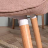 Fauteuil scandinave avec accoudoirs en tissu rose capitonné - KAS