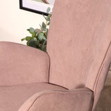 Fauteuil scandinave avec accoudoirs en tissu rose capitonné - KAS
