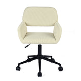 Establecer con mesa auxiliar blanca plegable y sillón de escritorio de terciopelo beige - Baseline y Ross