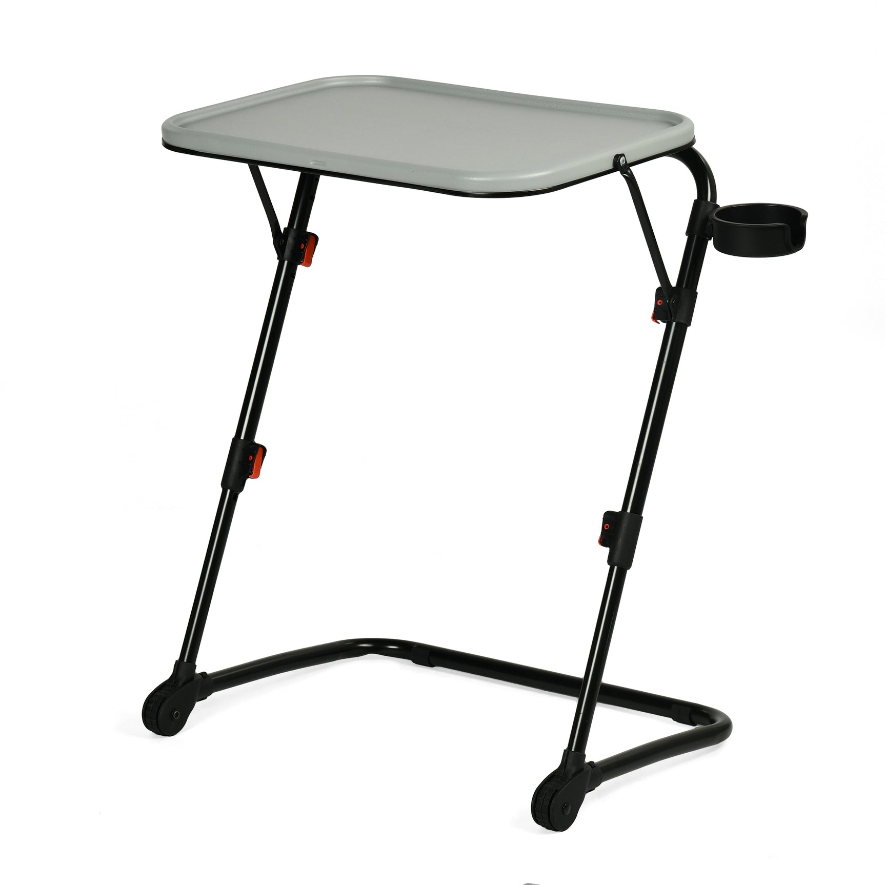 Tavolo laterale pieghevole per laptop, divano regolabile regolabile con vassoio inclinabile e tazza-supporto-baseline