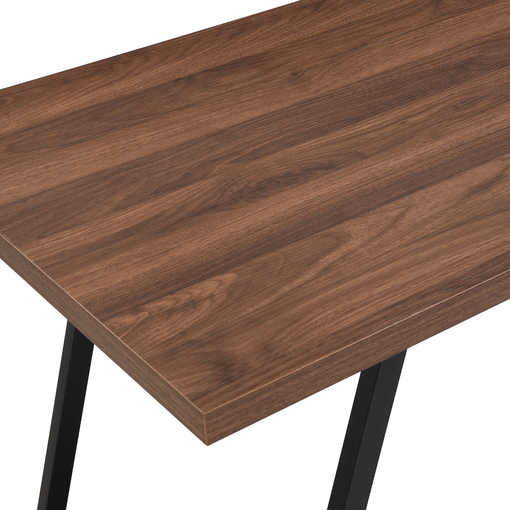 Bureau industriel en bois avec 3 tiroirs et rangements