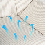 Fauteuil de loisirs réglable pivotant avec accoudoirs en velours côtelé beige - DUROTHIL