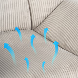 Drehbarer, verstellbarer Freizeitsessel mit grauen Cord-Armlehnen – DUROTHIL