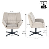 Drehbarer, verstellbarer Freizeitsessel mit grauen Cord-Armlehnen – DUROTHIL