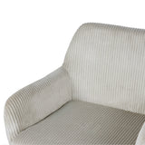 Lot de 2 chaises de salle à manger de style scandinave avec pieds en bois et accoudoirs en velours côtelé gris - ELIA