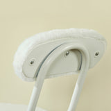 Set von 4 Stühlen/Klapphocker, runder Sitz im Stoff Fellfell weißes Fell - Ernst