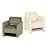 Lot de 2 fauteuil de détente 1 place canapé pour salon, fauteuil avec emballage en velours côtelé vert&beige - KARIA