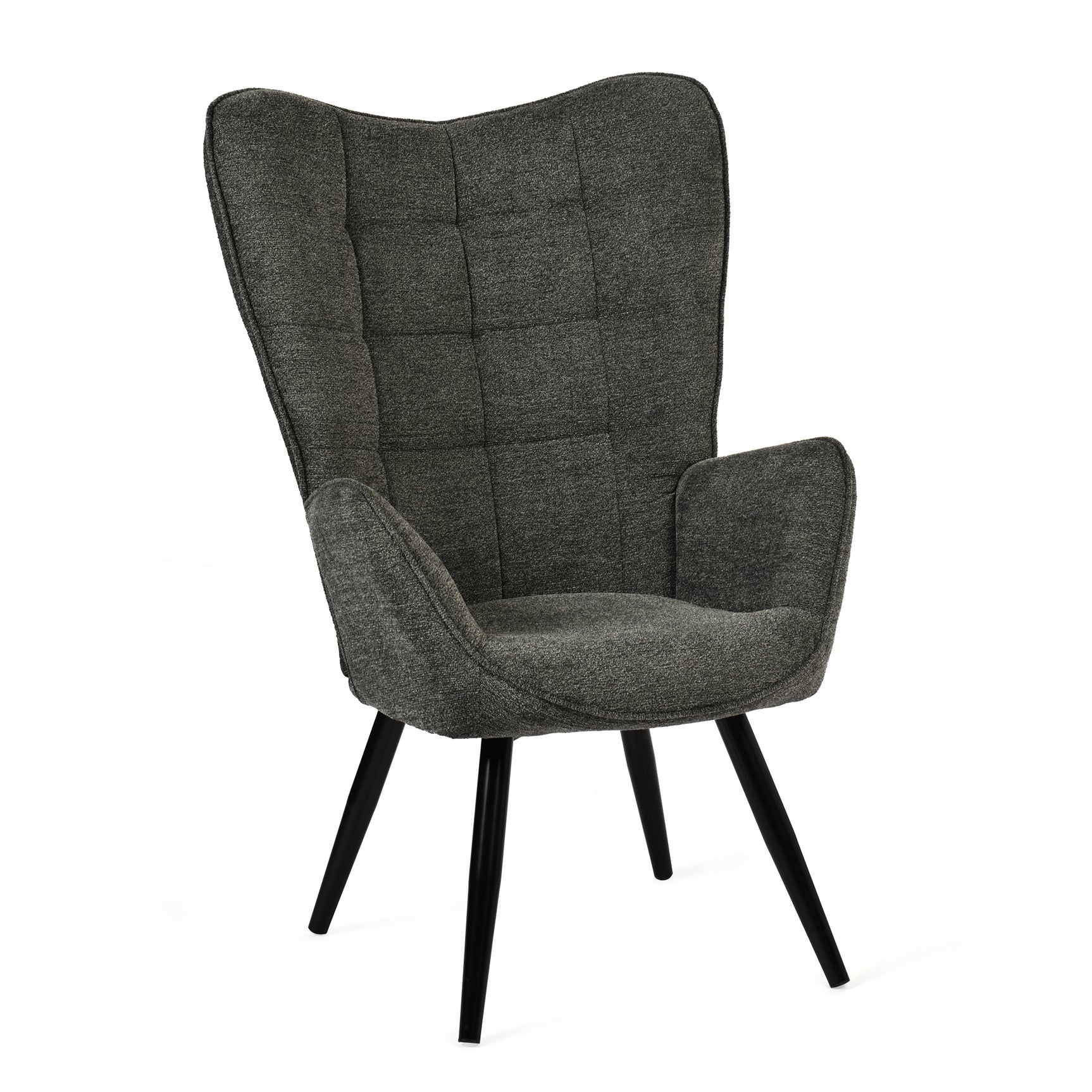 Polvetta scandinaviana con stirate in tessuto grigio scuro con cuciture - Funkel
