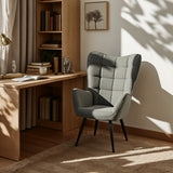 Polvetta scandinaviana con stirate in tessuto grigio scuro con cuciture - Funkel