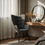 Polvetta scandinaviana con stirate in tessuto grigio scuro con cuciture - Funkel