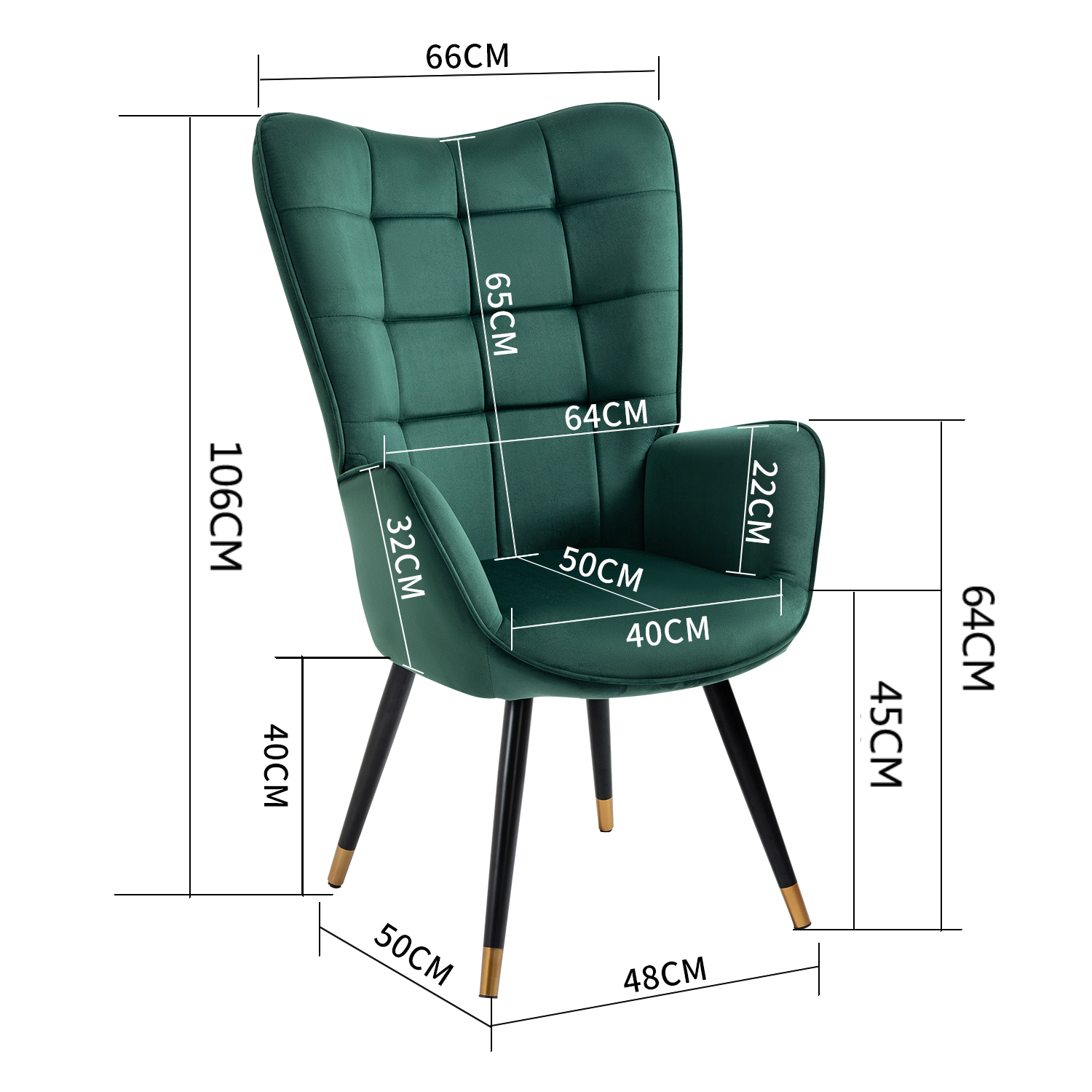 Polquadra scandinava con velluto verdi di velluto con cuciture - Funkel