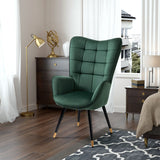 Polquadra scandinava con velluto verdi di velluto con cuciture - Funkel