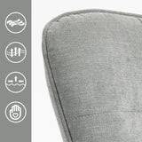 Fauteuil scandinave avec accoudoirs en tissu gris à surpiqûres - FUNKEL