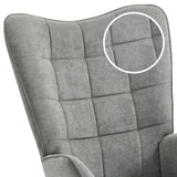 Fauteuil scandinave avec accoudoirs en tissu gris à surpiqûres - FUNKEL