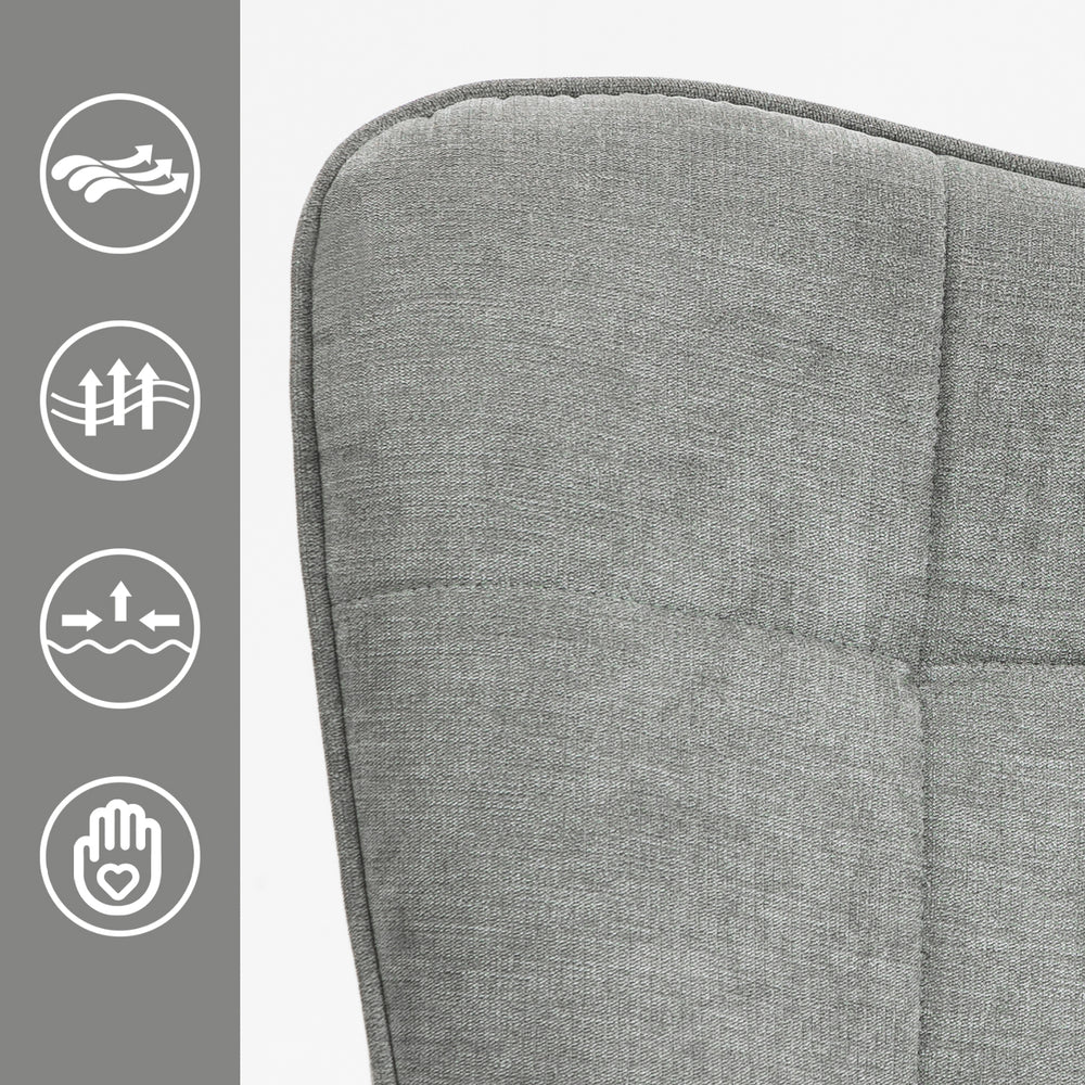 Fauteuil scandinave avec accoudoirs en tissu gris à surpiqûres - FUNKEL