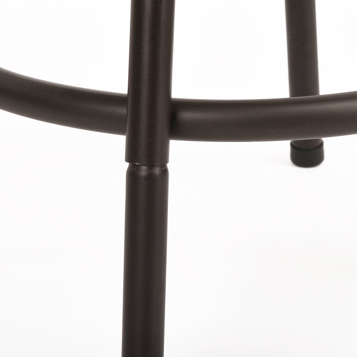 Set mit 6 drehbaren Industrie-Barhockern mit brauner Stoffrückseite – HAILEY 24