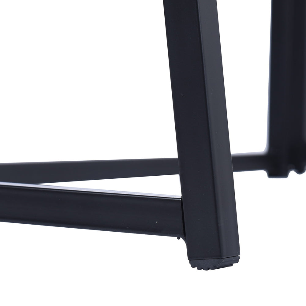 Bureau/table d'ordinateur industriel pliable en bois et en métal noir - ASCOLI