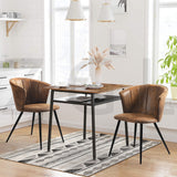 Lot de 2 fauteuils de salle à manger industriels avec accoudoirs en suédine - DONCIC