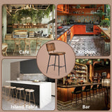 Juego de 4 taburetes de bar industriales con respaldo de ante - POMONA BAR