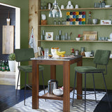 Set aus 2 industriellen Barhockern mit grüner Stoffrückseite – INDEPENDENCE BAR