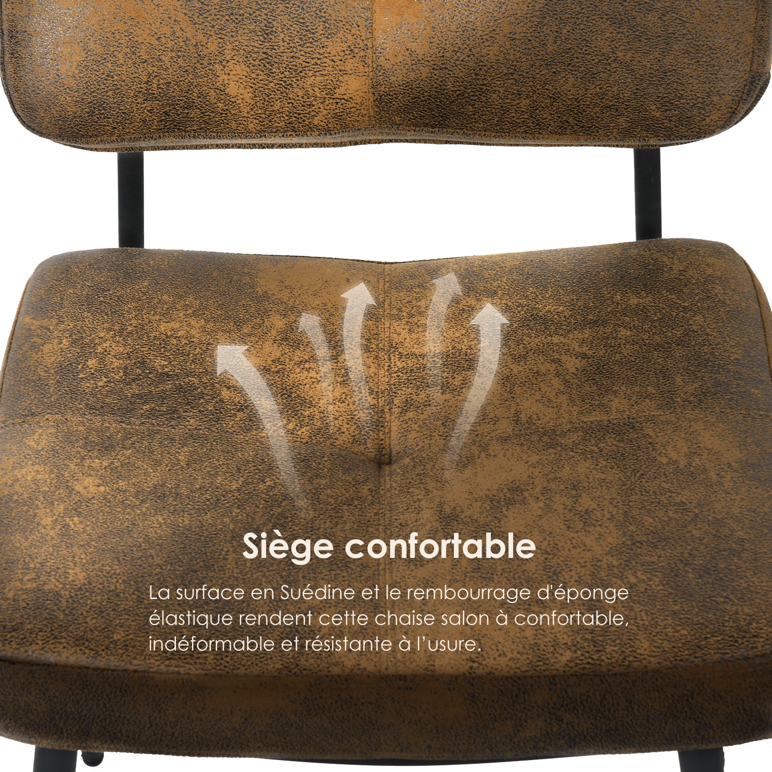 Set mit 2 industriellen Barhockern mit Wildlederrücken – INDEPENDENCE BAR