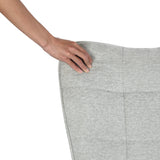 Fauteuil à bascule allaitement scandinave avec accoudoirs en chenille gris cendré à surpiqûres - KANAS