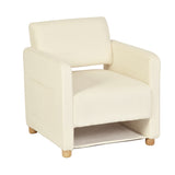 Fauteuil de détente 1 place canapé pour salon, fauteuil avec emballage en velours côtelé beige - KARIA