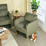 Loungesessel mit Armlehnen aus beigem Cord – DOMCO
