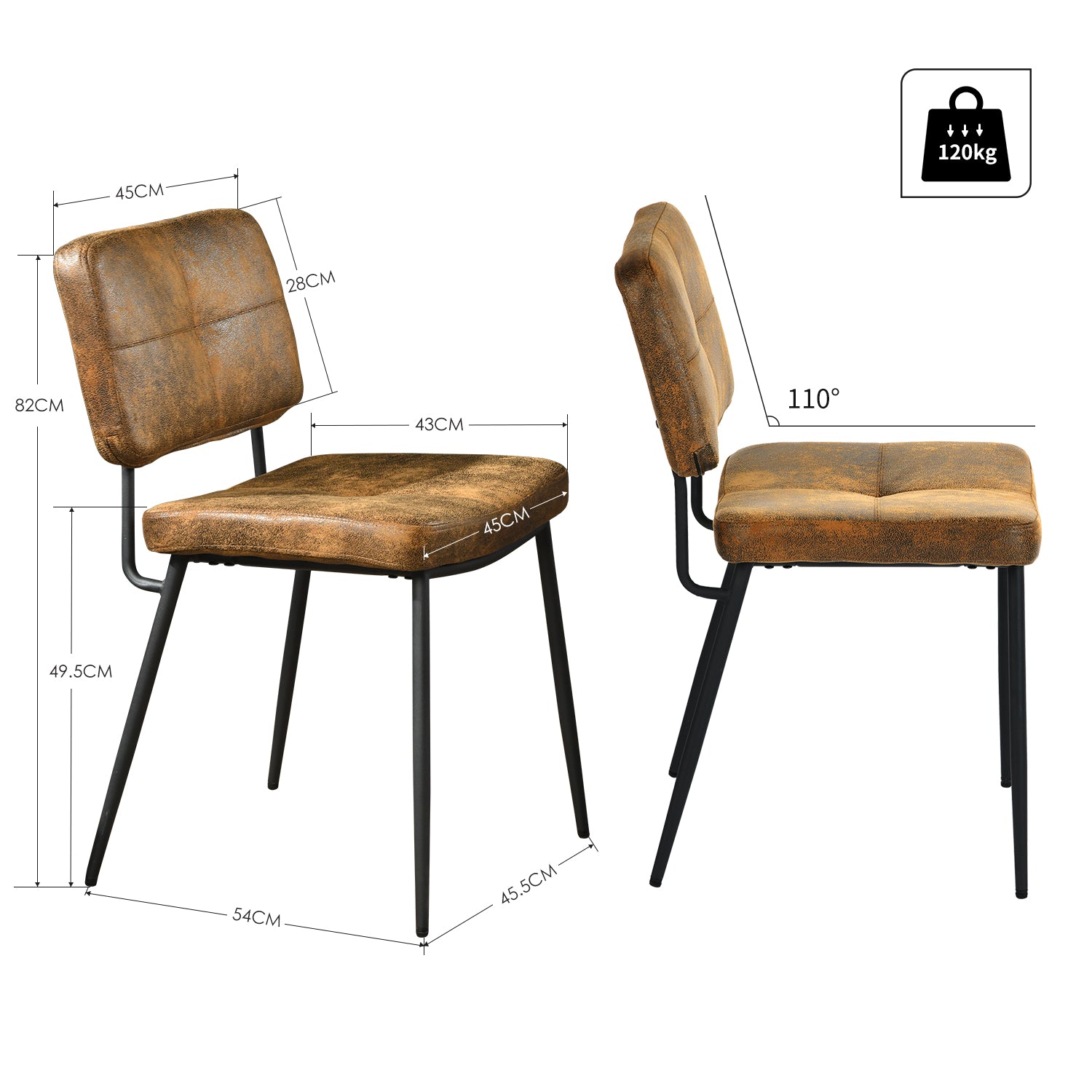 Round Table Table Table Table Timber Ø80 cm with 4 black velvet chairs, modern and comfortable style