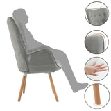 Scandinavian armchair with armrests in padded gray fabric - kas