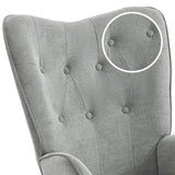 Scandinavian armchair with armrests in padded gray fabric - kas
