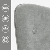 Scandinavian armchair with armrests in padded gray fabric - kas