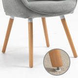 Scandinavian armchair with armrests in padded gray fabric - kas