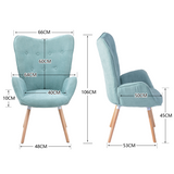 Fauteuil scandinave avec accoudoirs en tissu vert d'eau capitonné - KAS