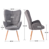 Scandinavian armchair with armrests in dark gray fabric - Kas