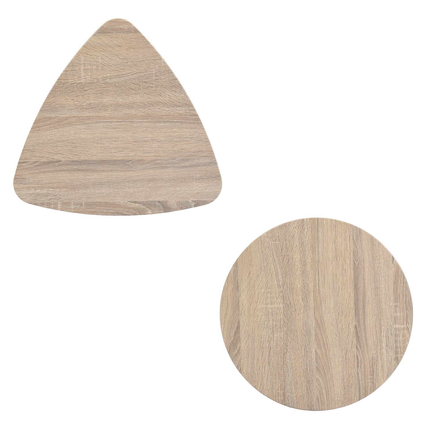 Lot de 2 tables basses gigognes style industriel en métal noir et bois imitation chêne – LAYA