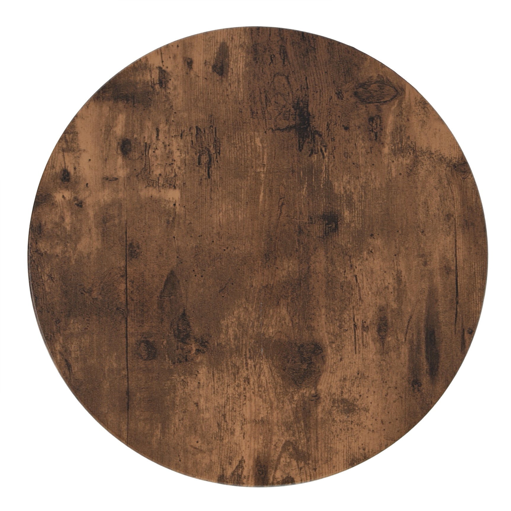 Lot de 2 tables basses gigognes style vintage et industriel en métal noir et bois imitation noyer – LAYA VINTAGE