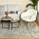 Lot de 2 tables basses gigognes style industriel en métal noir et bois imitation chêne ââ‚?LAYA