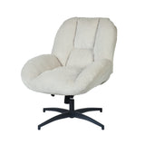 Adjustable Ergonomic Office Armchair Pivoting with fabric armrests white loop - Thomasina