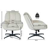 Adjustable Ergonomic Office Armchair Pivoting with fabric armrests white loop - Thomasina