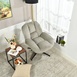 Fauteuil de bureau pivotant scandinave avec accoudoirs en velours côtelé, réglable, gris - LITHOPS FIX