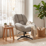 Adjustable Ergonomic Office Armchair Pivoting with fabric armrests white loop - Thomasina