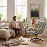 Adjustable Ergonomic Office Armchair Pivoting with fabric armrests white loop - Thomasina